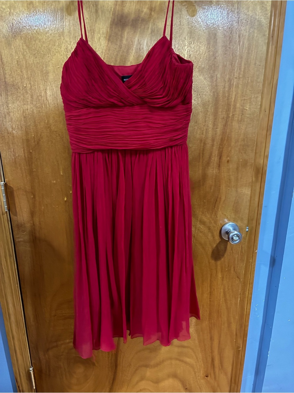 Sutton Studio Red Chiffon Cocktail Dress SILK